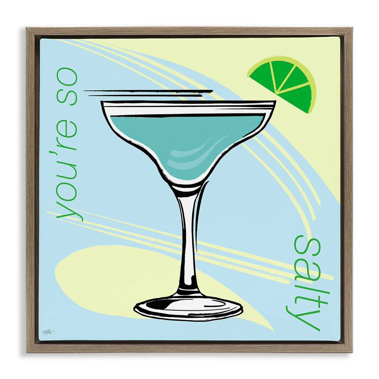 Stupell Industries You're So Salty Cocktail Framed Floater Canvas Wall Art Design by Elizabeth Medley